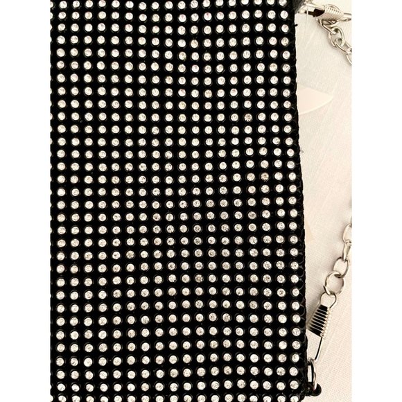 Rhinestone encrusted mini bag with removable crossbody chain strap, 5" x 8" - Picture 9 of 13